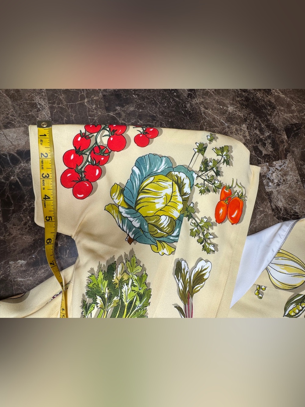 Dolce & Gabbana Cream Maxi Dress with Multicolor Vegetable Print - Picture 8 of 9